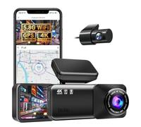 Osmo Dashcam Pro 4k Wireless Car Dashcam Front and Rear, 5.8ghz Wifi, Gps, Free 64gb Card, Dash Cam with 24 Hours/7 Parking Monitor, 170° Wide Angle Lens, Wifi/App Control
