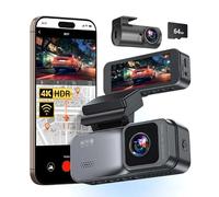 Osmo Dashcam Pro 4K Wireless Car Dashcam Front Rear, 5.8GHZ WiFi, GPS, Free 64GB Card, Dash Cam with Parking Monitor, 170° Wide Angle Lens