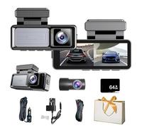 Osmo Dashcam Pro 4k with 64GB Card, Dash Cam Front and Rear Inside, 24 Hours Parking Monitoring, Loop Recording, Front and Rear Recording Wifi/App Control (64G+WIFI+GPS)