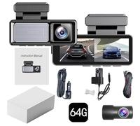 Osmo Dashcam Pro 4k with 64GB Card, Front And Rear Osmo Dash Cam Pro, Dashcam Wifi/App Control Car Camera Dash Cam With Reversing Camera, Loop Recording, Parking Monitoring (1PCS)