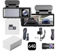 Osmo Dashcam Pro 4k with 64GB Card, Front And Rear Osmo Dash Cam Pro, Dashcam Wifi/App Control Car Camera Dash Cam With Reversing Camera, Loop Recording, Parking Monitoring（64G） (1pcs)