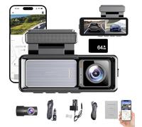 Osmo Dashcam Pro 4k with 64GB Card, Osmo Dashcam Pro Front And Rear, Dashcams Wifi/App Control Car Camera Dash Cam With Reversing Camera, Parking Monitoring (With GPS)