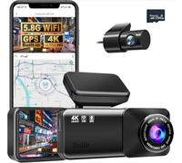 Osmo Dashcam Pro 4k With Front and Rear Camera, 5.8GHz WiFi, GPS, Free 64GB Card, Dashcam with Parking Monitoring, 170° Wide Angle, Night Vsion & Parking Mode