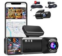 Osmo Dashcam Pro 4k With Front and Rear Camera, Loop Recording, 5.8GHz WiFi/App Control, GPS, 24 Hours Parking Monitoring, Night Vsion, 170° Wide Angle, Free 64GB Card (4K front+1K rear+WiFi+GPS+64G)