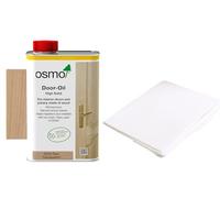 Osmo Door Oil 1 Litre - Durable Wood Finish for Doors, Frames and Joinery with Osmo Easy Pad Lint Free Cloth (Raw Matt 3033)