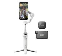 Osmo Mobile 6 (Platinum Gray) + DJI Mic Mini (1 TX + 1 RX), Gimbal Stabilizer for Smartphone, Wireless Lavalier Microphone, Detail-Rich Audio, DJI OsmoAudio, Active Noise Cancelling
