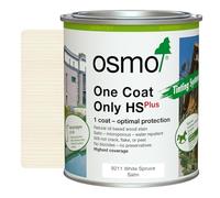 Osmo One Coat Only HS Plus 9211 Transparent White Spruce 750ml - High Coverage Exterior Wood Stain for Cladding & Fencing - One Coat Protection - Water & UV Resistant Satin Finish