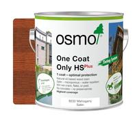 Osmo One Coat Only HS Plus 9232 Transparent Mahogany 2.5L - High Coverage Exterior Wood Stain for Cladding & Fencing - One Coat Protection - Water & UV Resistant Satin Finish