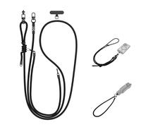 Osmo Pocket 3 Phone Lanyard for iPhone 17 16 15 14 13 12 11,Crossbody Phone Strap with 1/4" 20 Screw for DJI Osmo Pocket 3 & Handle,Pocket3 Adjustable Shoulder Strap with Cellphone Tether Tab (Black)