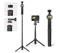 Osmo Pocket 3 Tripod for Go Pro Action Camera, Mini Table Desk Extendable Tripod Stand Small Handheld Selfie Stick with Quick Release 1/4'' Screw Vlog for DJI Action 5 Pro for Insta360 X4 Accessories