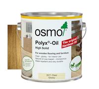 Osmo Polyx®-Oil - Hard Wax Oil 3011, Clear Gloss, 2.5L - Durable Wood Oil for Floors & Furniture, Water-Resistant, Wood Treatment & Wood Finish