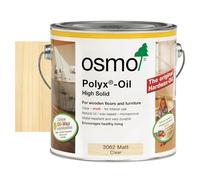 Osmo Polyx-Oil - Hard Wax Oil 3062, Clear Matt, 2.5L - Durable Wood Oil for Floors and Furniture, Water-Resistant, Wood Treatment and Wood Finish