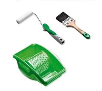 Osmo Roller & Brush Set - 100mm Microfibre Mini Roller Set with 60mm Soft Tip Paint Brush for Wood Oils & Interior Finishes - Includes Tray & Inserts - Ideal for Edges, Corners & Small Areas