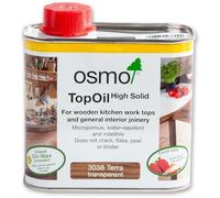 Osmo TopOil - High Solid Oil 3038, Terra Satin, 500ml - Durable Wood Oil for Kitchen Worktops, Water-Resistant, Wood Treatment & Wood Finish