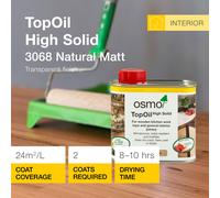 Osmo TopOil High Solid Oil 3068 Natural Matt 500ml Durable Wood Oil