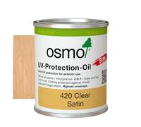 Osmo UV-Protection Oil Extra Tester Size - Wood Preserver Outdoor 420, Clear Satin, 125ml - Durable Wood Oil for Wooden Outdoor Surfaces, Water & Dirt Resistant, Wood Treatment & Wood Finish