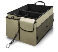 Osmond 1 Piece Trunk Organizer for Car Large-Capacity Car Organizer, Foldable Trunk Organizer Polyester for SUVs & Sedans,Beige