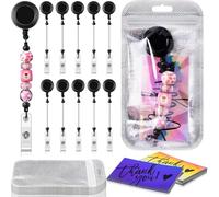 Osmond 10 Sets Beaded Badge Reel Set Retractable Clip Holder for Beading for Jewelry DIY GiftCraft Making A