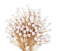 Osmond 100Pieces Baseball Decorative Bamboo Cocktail Picks Decorative Fruit Toothpicks for Appetizers Bar Drinks Fruit Baseball