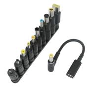 Osmond 100W Type-C to Universal Notebook Adapter Dc Jack Charger Cable for Laptops 10pcs Connector Set