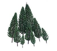 Osmond 10Pcs 1.9 inch - 6.3 inch Train Set Scenery Landscape Model Pyramidal Trees Scale 1/50