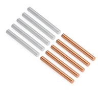 Osmond 10PCS Pure Copper Zinc Rod,Metal Round Rod with 100 mm Length & 10 mm Diameter for Electroplating,Metal Craft Project