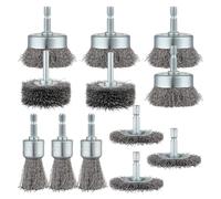 Osmond 12 Pcs Wire Wheel Brush, Cup Brush, Wheel Brush, Pen Brush Set with 1/4-Inch Hex Shank for Rust Removal