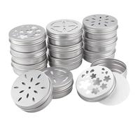 Osmond 12pcs Air Freshener Tins 3 Style Scent Beads Container 2 Ounce Aluminium Metal Container Empty Storage Tins with Lids