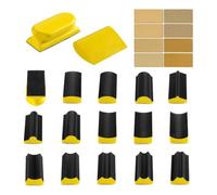 Osmond 16 PCS Hand Sanding Block Kit with 40 Hook and Loop Sandpapers for Woodworking, Crafts, Automotive Body