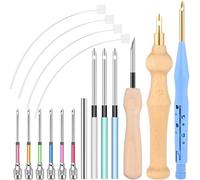 Osmond 18 Pieces Punch Needle Set Adjustable Punch Needle Tool Punch Needle Set Adult Beginner Sewing Applique Decoration