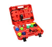 Osmond 18Pcs Radiator Pressure Leakage Tester Tool Kit, Cooling System Water Tank Leak Test Detector Set with Hand Pump