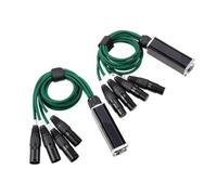 Osmond 1Pair 4-Channel 3-Pin XLR/to Ethercon RJ45 Ethernet Extender DMX512 Network Signal Extender 1 Male+1 Female