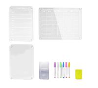 Osmond 1Set Magnetic Acrylic Calendar for Refrigerator Dry Erase Board Calendar Weekly Monthly Meal Planner Sheet for Planning Acrylic