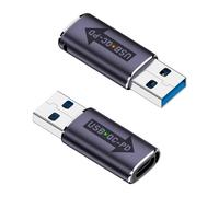 Osmond 2 PCS QC to USB C PD Adapter USB3.1 Male to Type C Female Fast Charging Connector Gray Alloy for USB QC Power to USB C PD Function