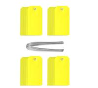 Osmond 200pcs Plastic Shipping Tags with Wire, Waterproof, Blank, Writeable for Equipment Car Parts Garage Storage for Outdoors Luggage Inventory Shelf Yellow