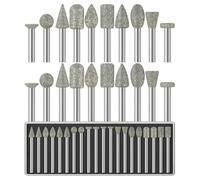 Osmond 20Pcs 60-Grit Diamond Grinder Bit 1/8" Shank Compatible for Stone Glass Resin Porcelain Ceramic Quartz Glaze Steel Carve