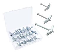 Osmond 24 Pcs Toggle Bolt and Wing Nut Kit for Hanging Heavy Items on Drywall - 1/8 Inch, 3/16 Inch, 1/4 Inch