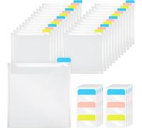 Osmond 24Pieces Scrapbook Paper Storage Organizer with 60 Pcs Sticky Index Tabs Top Loading Plastic Paper Holder for Scrapbook