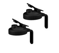 Osmond 2Pack Wide Mouth Flip Cap Jar Lids for Jars Airtight Flip Cap Design with Handle,Leak-Proof Seal Cover,Black