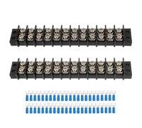 Osmond 2PCS 12 Circuits 12 Positions Terminal Block 20-30A 200-450V Dual Row Screw Terminals Strip