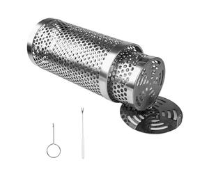 Osmond 2PCS Barbecue Rolling Grill Basket BBQ Net Tube Grill Basket Campfire Grid Travel Camping Picnic BBQ Accessories-A
