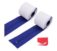 Osmond 2pcs Dust Barrier Zipper,Instant Door Dust Protection Self-Adhesive Tarp Double Zipper Blade Construction Blue
