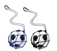 Osmond 2PCS Football Kick Trainer, Soccer Return Trainer Net, Football Kick Throw Solo Practice Training Aid Black+Blue