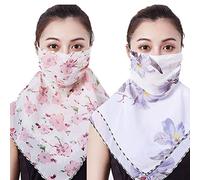 Osmond 2PCS Women Sun Facecloth Neck Gaiter Sun Proof Face Cover Outdoors Cycling UV Protection