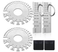 Osmond 2Set of Stainless Steel Welding Gauge Set with Round Dual Sided Wire Gauge Measurement Tool
