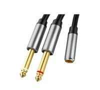 Osmond 3.5mm to Dual 6.5mm Adapter Male Mono 6.5 Jack to Stereo 3.5 Audio Cord for Mixer Amplifier DVD 6.35mm Adapter 3.5mm Audio Aux Cable Double 6.35 1/4 Inch Mono to Stereo 1/8 Inch 3.5mm Aux Cord