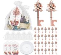 Osmond 30PCS Key Bottle Opener Paper Card Marriage Wedding Decoration Bridal Shower Gifts Wedding Souvenir Favors for Guests Easy Install,B