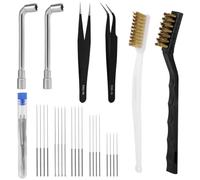 Osmond 3D Printer Nozzle Cleaning Essentials: 20 Pins, Dual Brushes, L-Wrenches, and Tweezers
