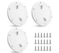 Osmond 3Pack Boat Hatch White Circular Non Slip Inspection Hatch Boat Detachable Deck Hatch Cover 4inch with Screw Boat Parts Accessories