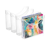 Osmond 4 Pack Vinyl Sheet Scrapbook Paper Storage Organizer, Plastic Design with Handle, for Home Office Garage